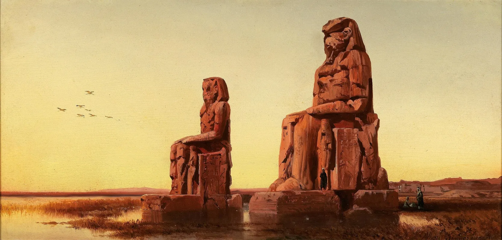 Die Memnonkolosse by Albert Zimmermann - Canvas Print