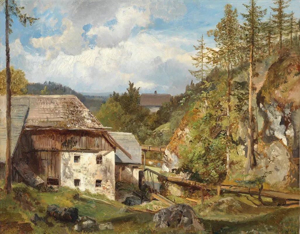 Die Muhle Im Wald by Emil Jakob Schindler - Canvas Print
