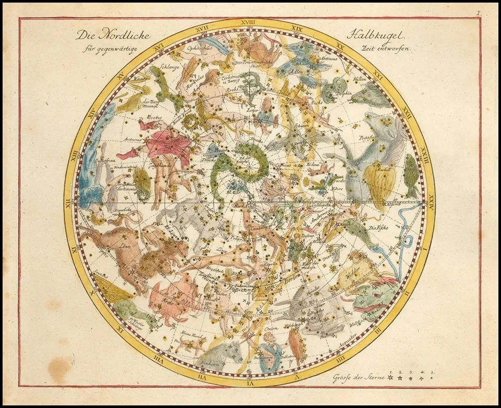 Die Nordliche Halbkugel Fur Gegenwartige Zeit Entworfen by Johann Elert Bode - Canvas Print