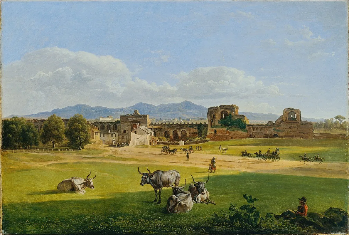 Die Porta San Giovanni Gegen Frascati Campagna Landschaft by Joseph Rebell - Canvas Print