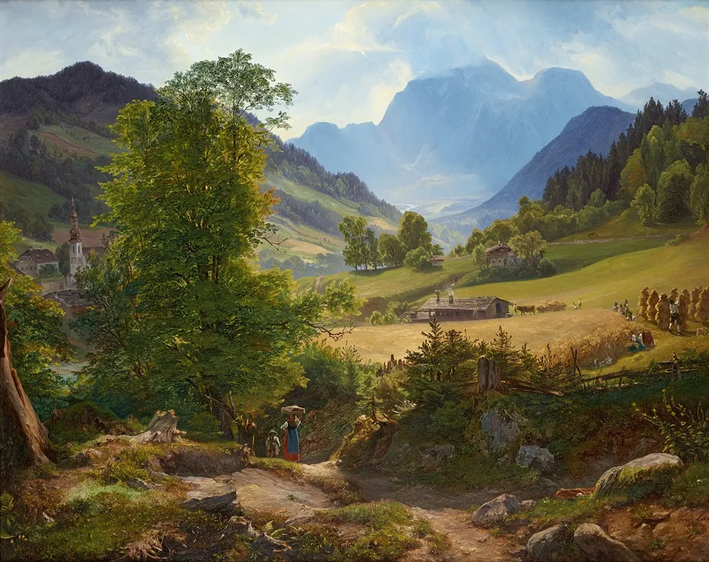 Die Ramsau Bei Berchtesgaden by Friedrich Loos - Canvas Print