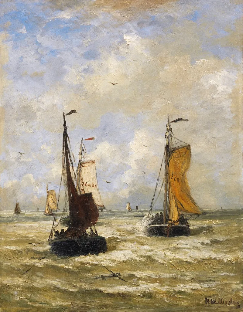 Die Ruckkehr Der Fischer by Hendrik Willem Mesdag - Canvas Print