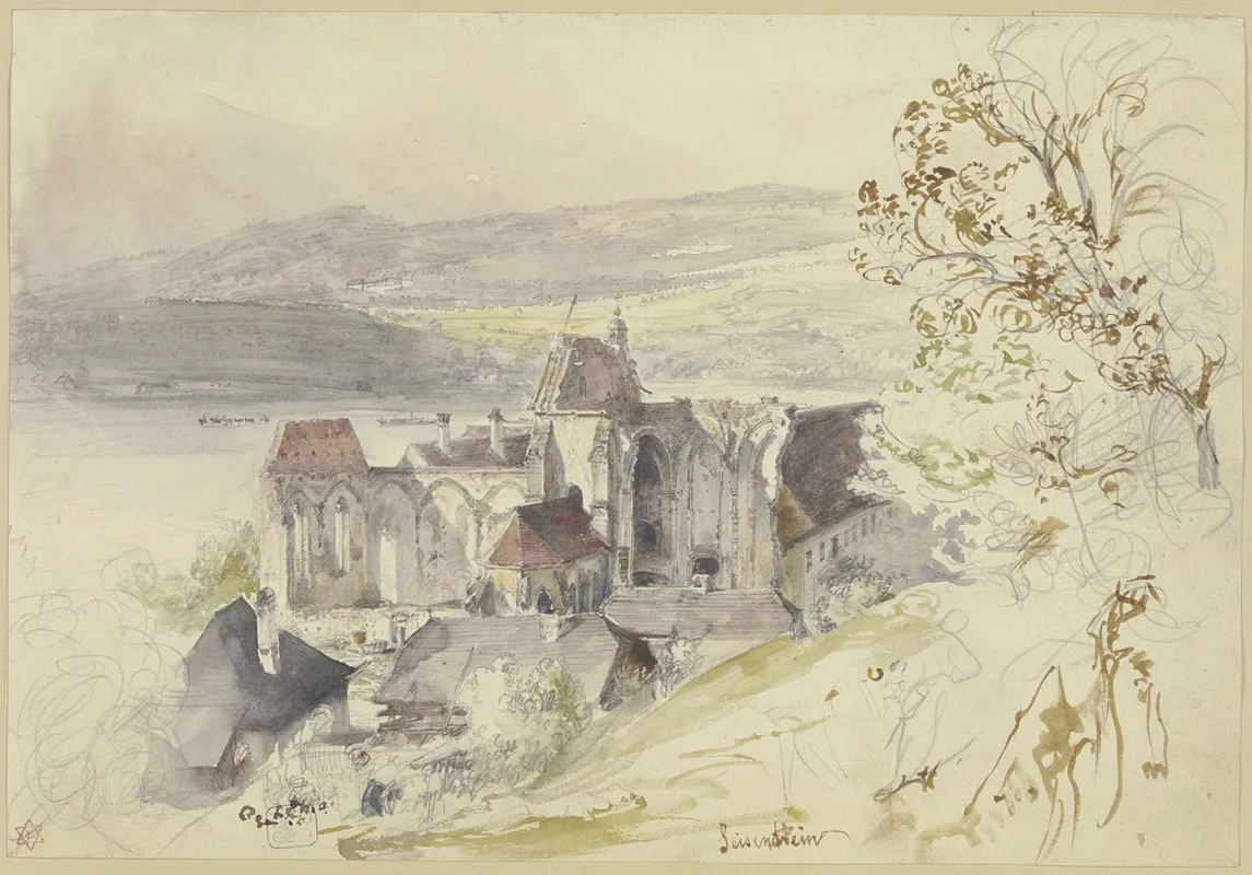 Die Ruinen Der Klosterkirche Sausenstein An Der Donau by Rudolf von Alt - Canvas Print