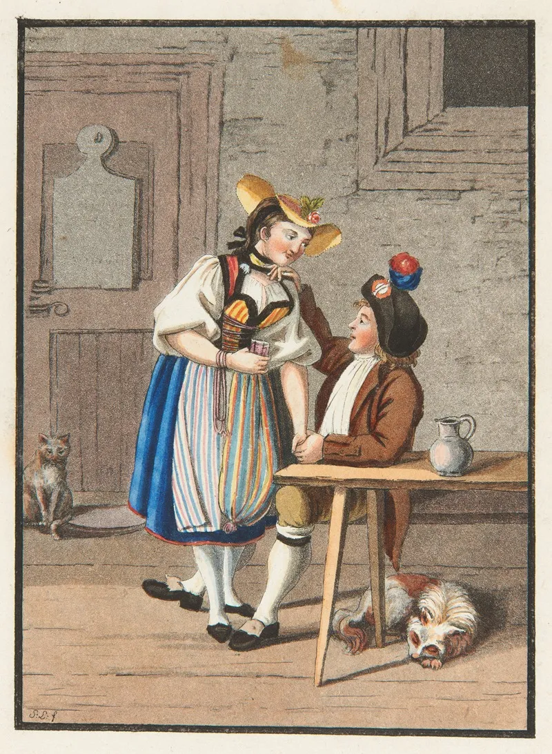 Die Schenke by Gabriel Lory the older - Canvas Print