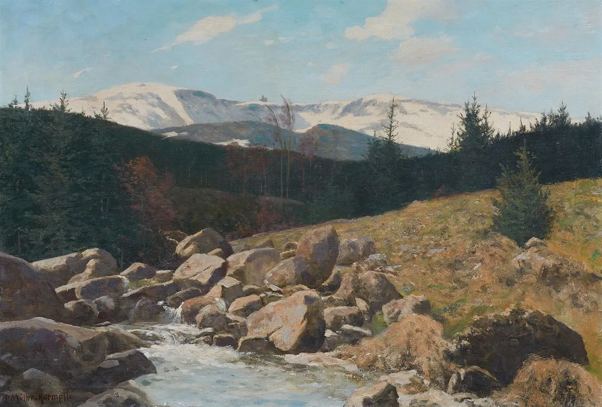 Die Schneegruben Im Riesengebirge by Paul Müller-Kaempff - Canvas Print