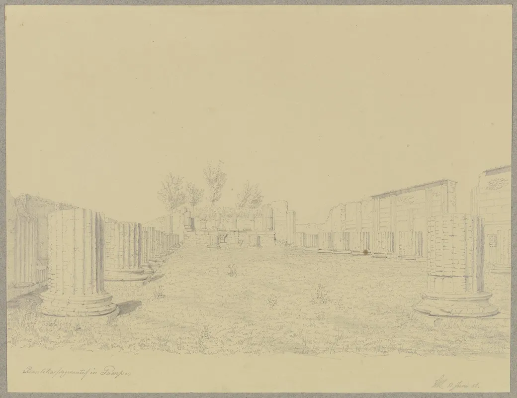 Die Sogenannte Basilika In Pompeji by Friedrich Wilhelm Ludwig - Canvas Print