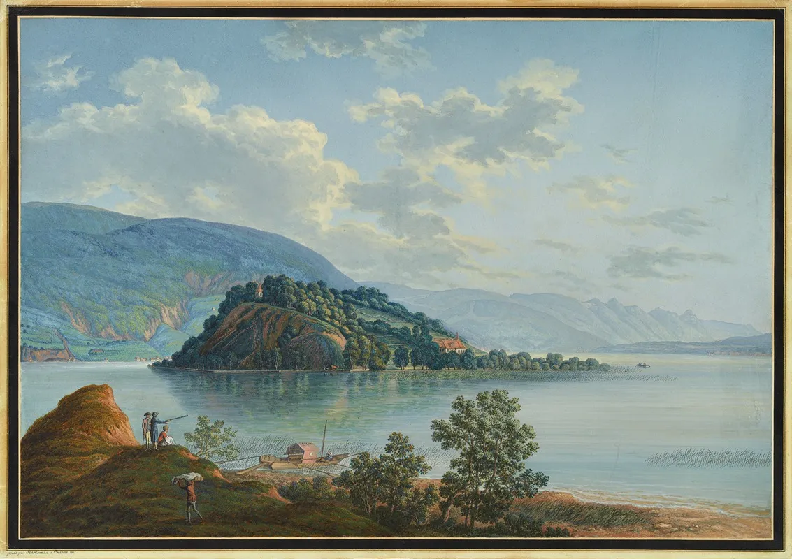 Die St Petersinsel Von Suden by Johann Joseph Hartmann - Canvas Print