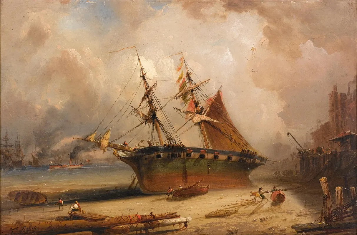 Die Themse by Carlo Bossoli - Canvas Print