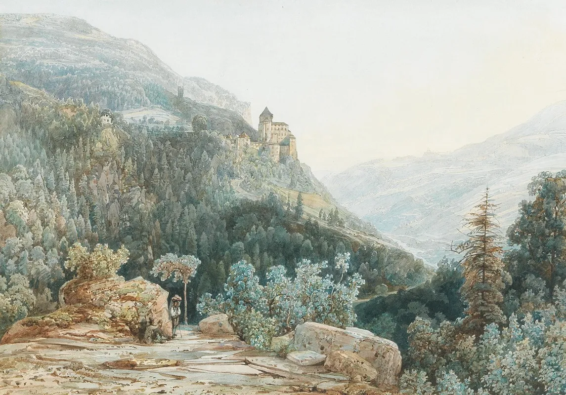 Die Trostburg Im Eisacktal In Sudtirol by Thomas Ender - Canvas Print