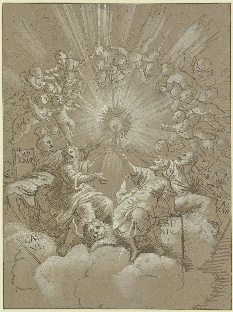 Die Verehrung Der Hostie Durch Die Vier Evangelisten