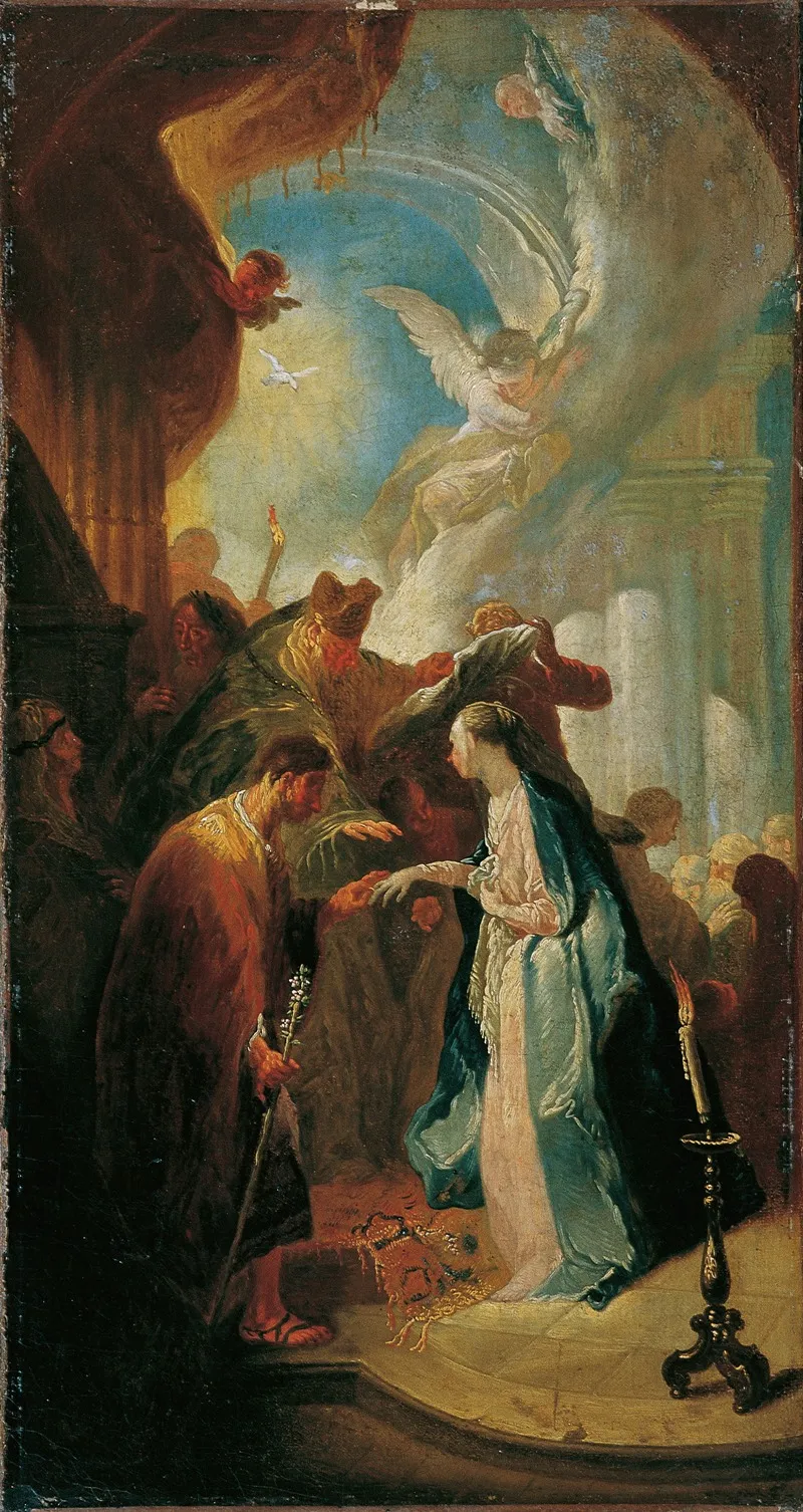 Die Vermahlung Mariens by Franz Anton Maulbertsch - Canvas Print