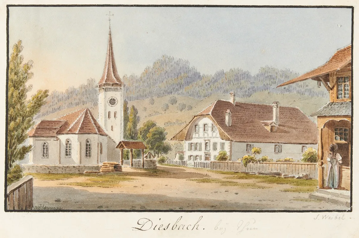 Diesbach Bey Thun by Jakob Samuel Weibel - Canvas Print
