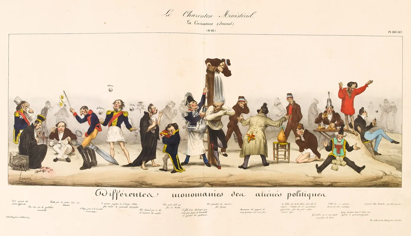 Differentes Monomanies Des Alienes Politiques by Honoré Daumier - Canvas Print