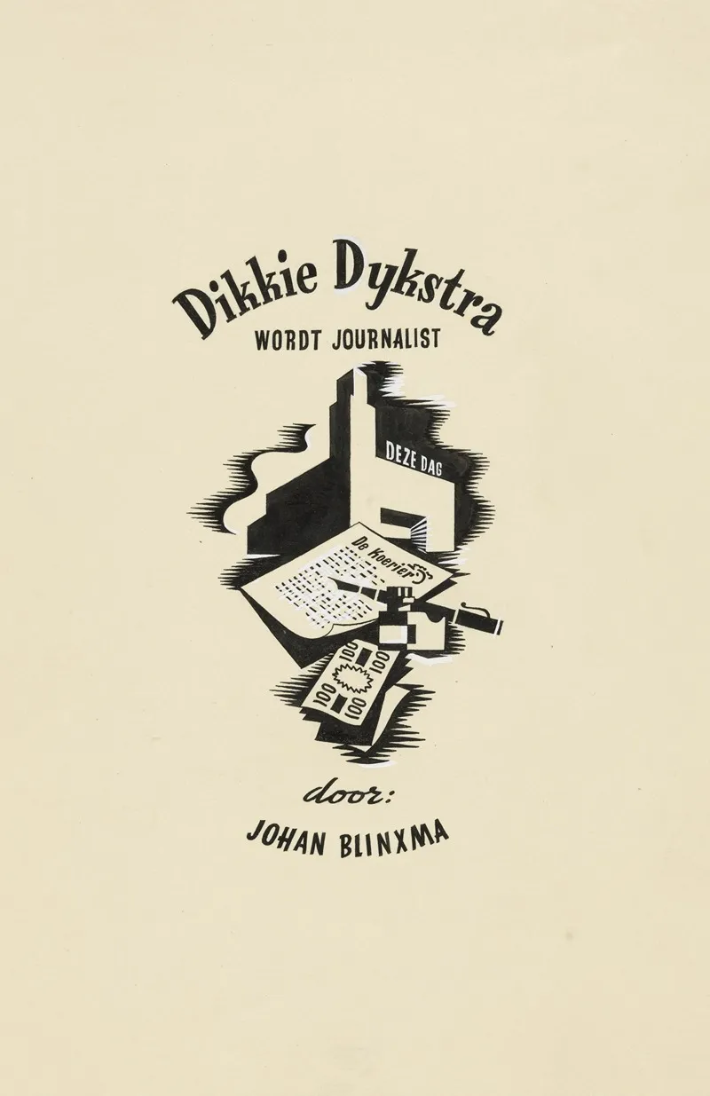 Dikkie Dijkstra Wordt Journalist Title Page by Eddy de Smet - Canvas Print