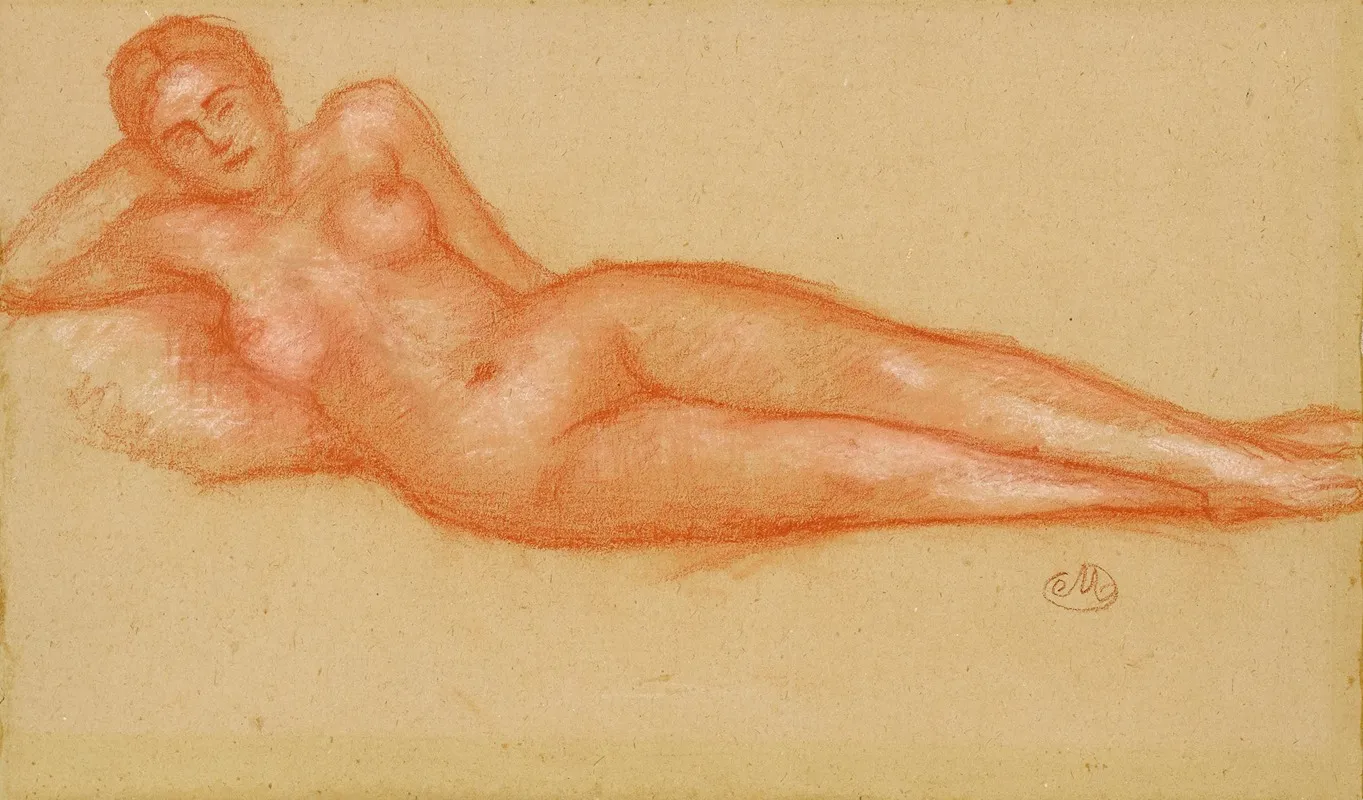 Dina Couchee De Face by Aristide Maillol - Canvas Print