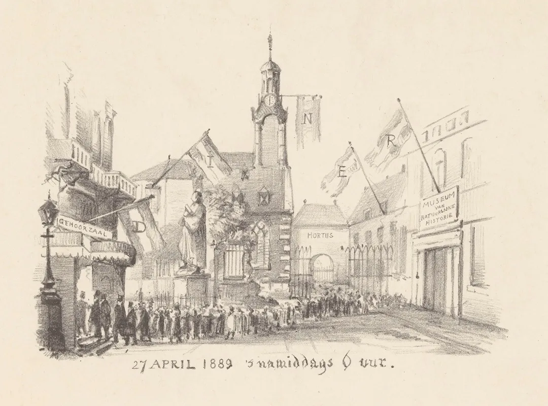 Dinerkaart Met Vlaggen by Theo van Hoytema - Canvas Print