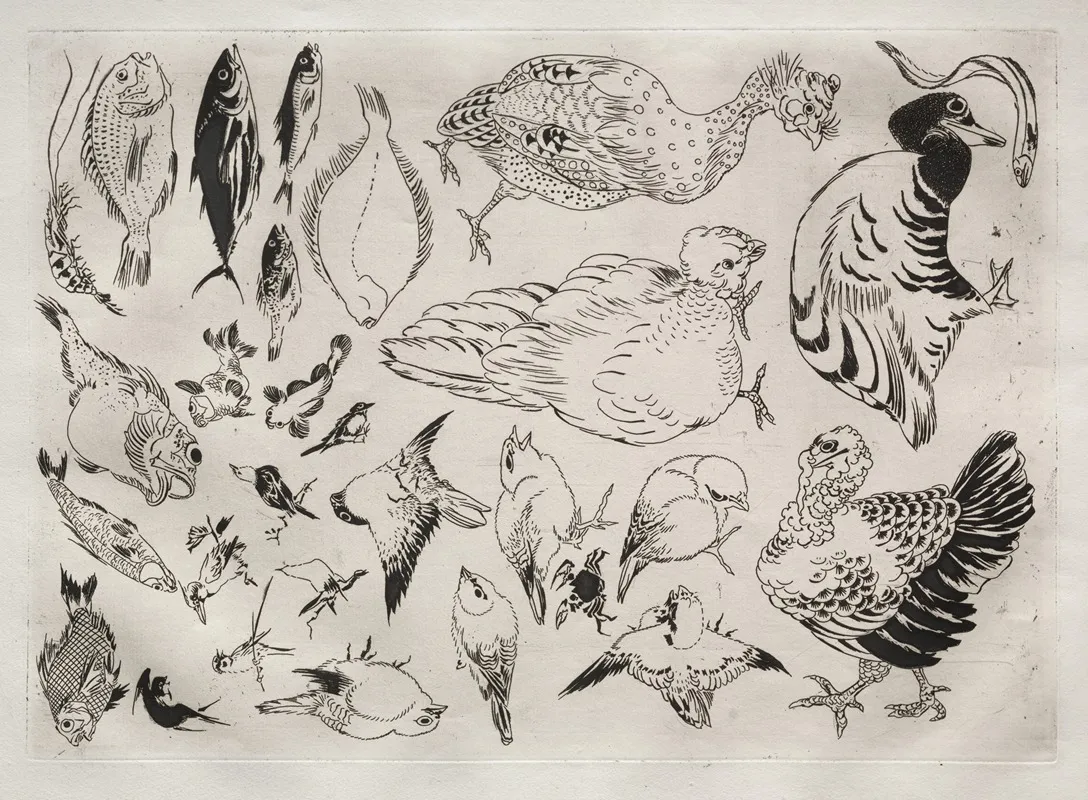 Dinner Service Rousseau Service Ducks Fish Etc No 12