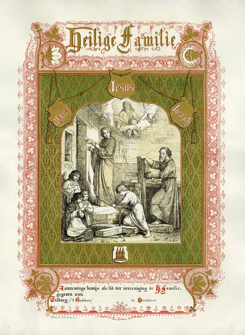 Diploma Der Heilige Familie Tilburg Parochie T Goirke by Edward Dujardin - Canvas Print