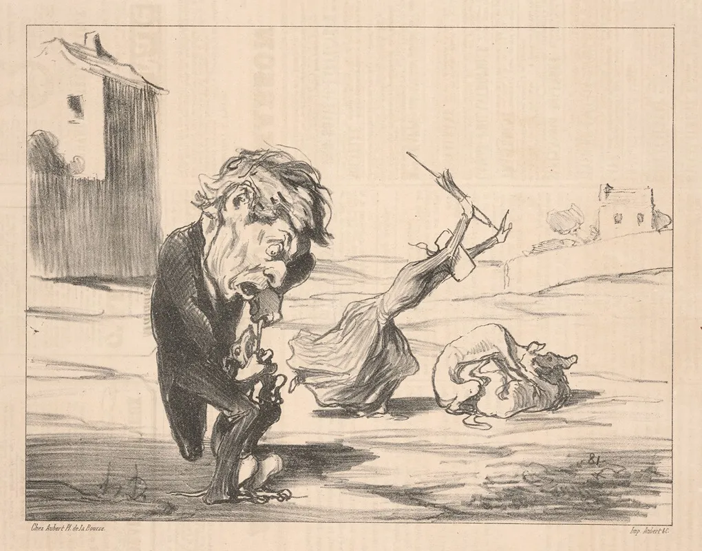 Disciples De Mr Cobden Dans Lexercice De Leurs Pacifiques Fonctions by Honoré Daumier - Canvas Print