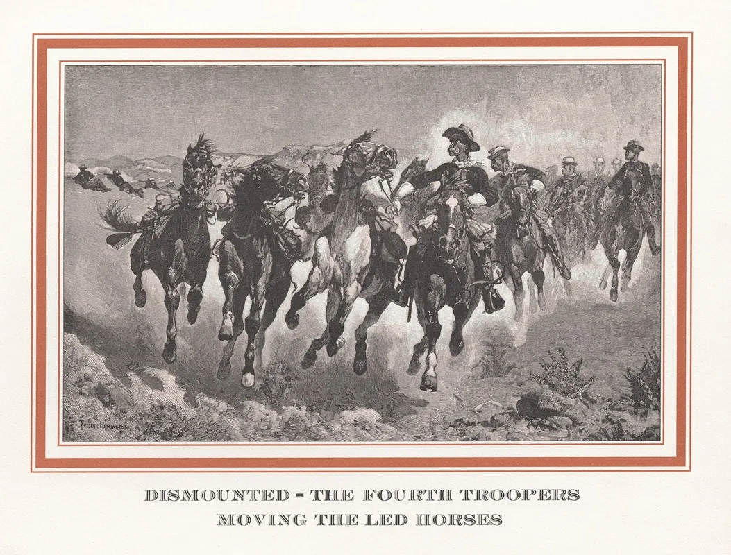 Dismounted The Fourth Troopers Moving The Led Horses