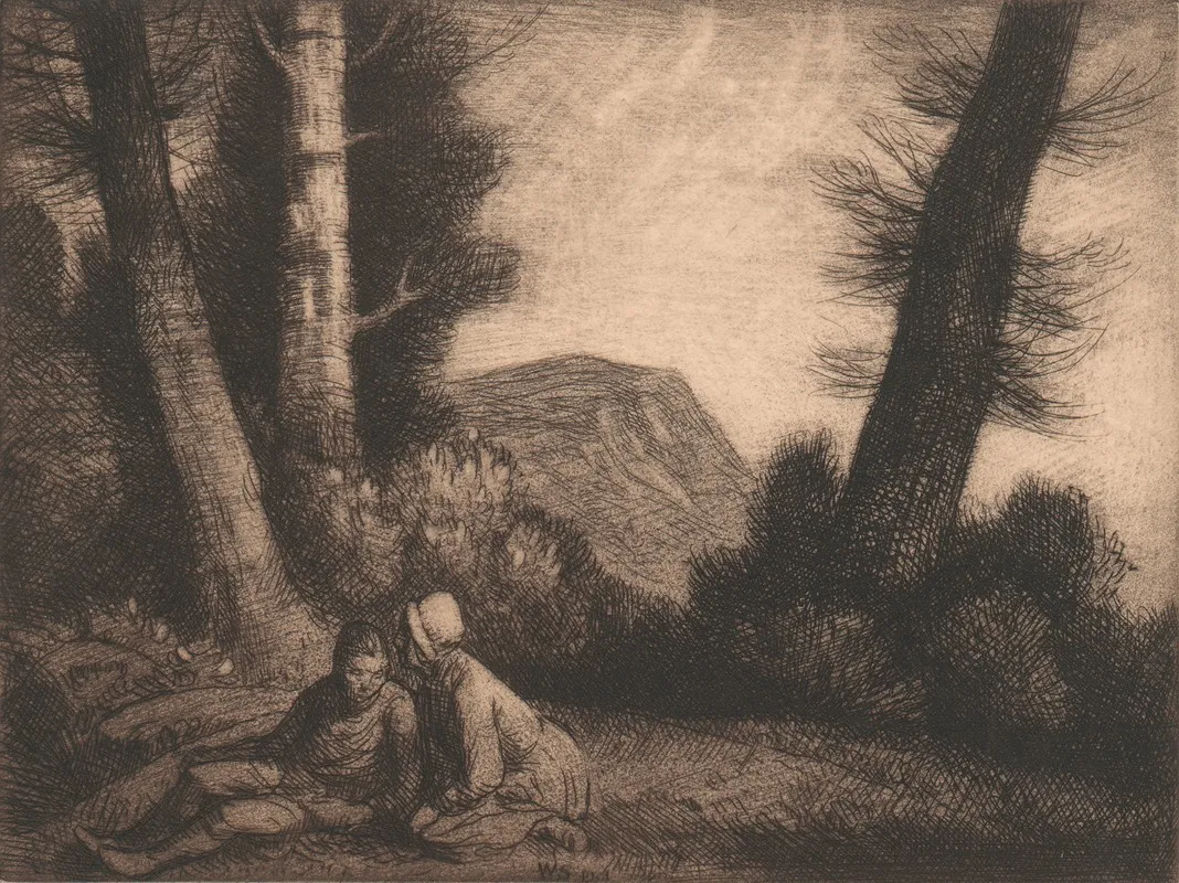 Distant Hills by William Strang - Canvas Print