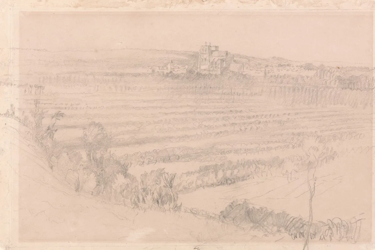 Distant View Of Saint Wulfran Abbeville by John Ruskin - Canvas Print