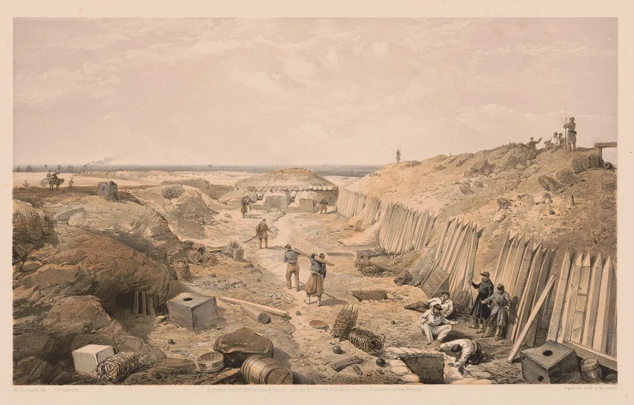 Ditch Of The Bastion Du Mat by William Simpson - Canvas Print