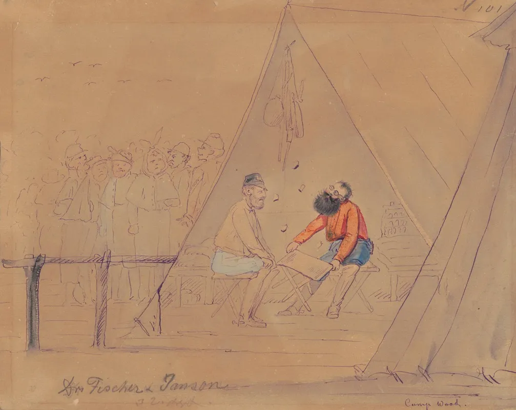Doctor Charles Fischer And Doctor Jean Allard Janson Jeancon At Camp Wood Kentucky by Adolph Metzner - Canvas Print