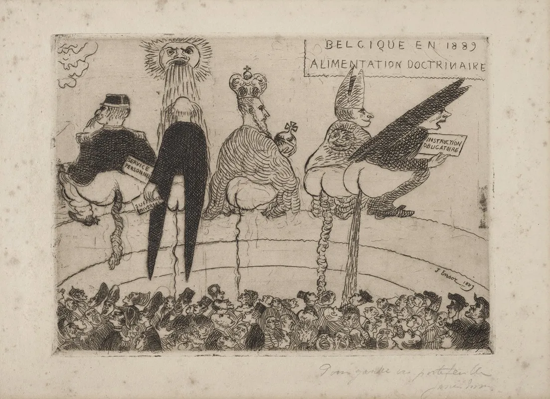 Doctrinaire Voeding by James Ensor - Canvas Print