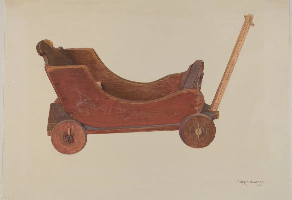Doll Cart by Chris Makrenos - Canvas Print