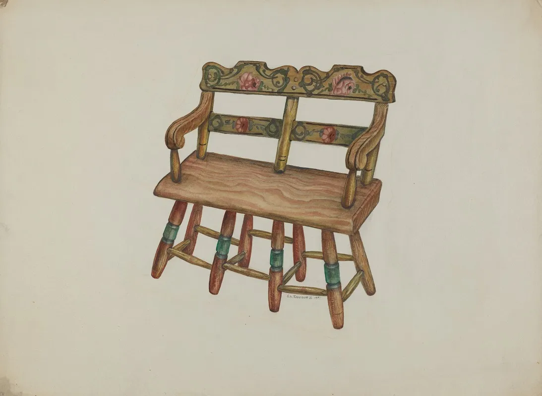 Doll Settee by Austin L. Davison - Canvas Print