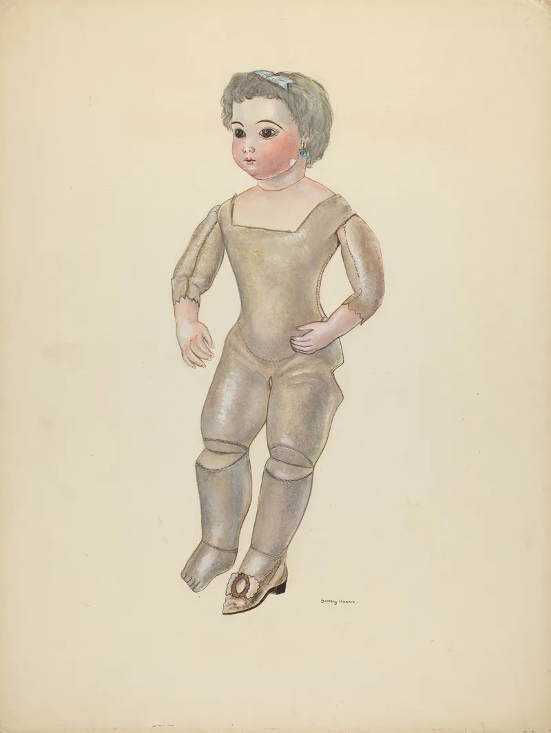 Doll With Bisque Head 2 by Dorothy Harris - Canvas Print