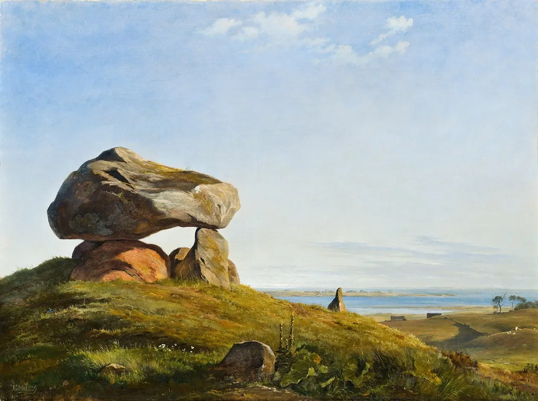 Dolmen At Raklev Rosnaes by Johan Thomas Lundbye - Canvas Print
