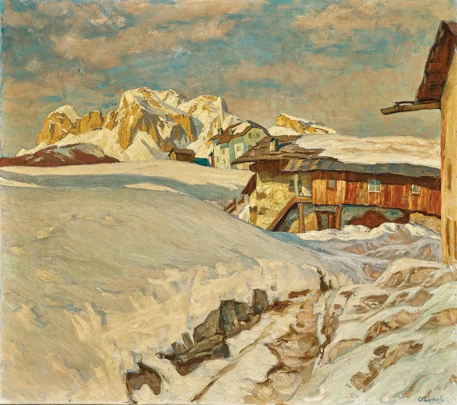 Dolomitenlandschaft Bei Cortina Mit Tofana by Carl O'Lynch of Town - Canvas Print