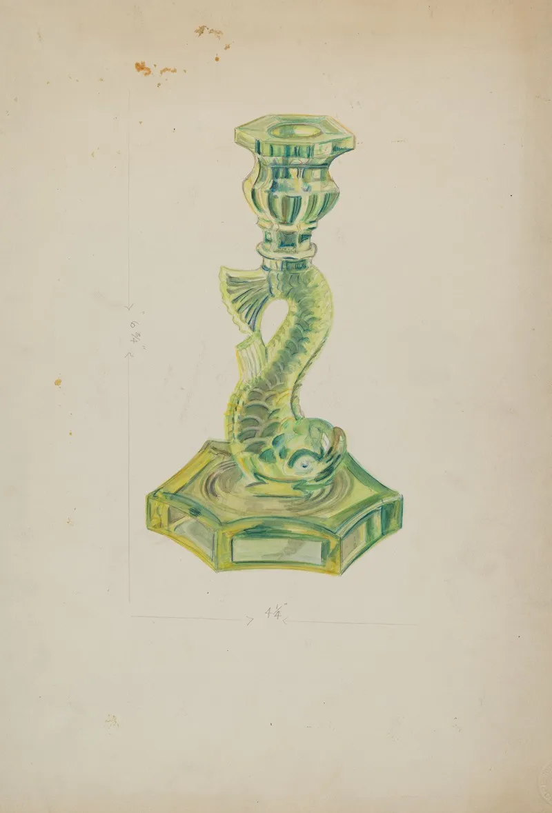 Dolphin Candlestick by Ella Josephine Sterling - Canvas Print