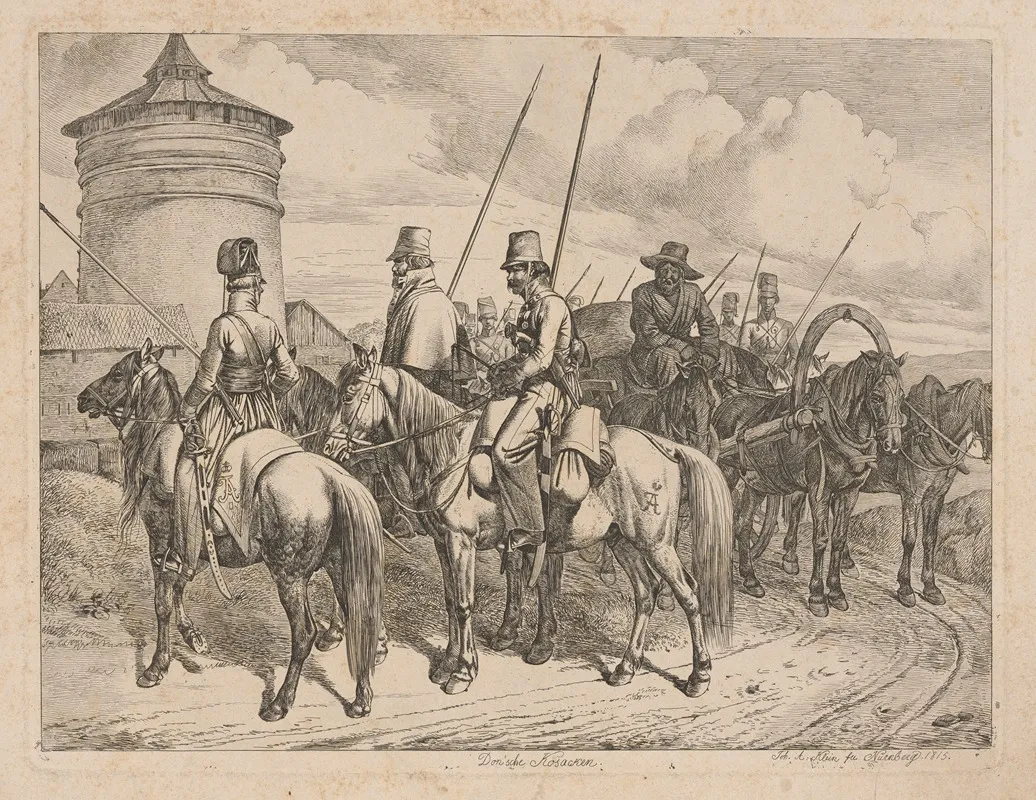 Don Cossak Cavlary by Johann Adam Klein - Canvas Print