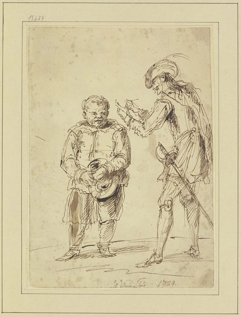Don Quijote Und Sancho Pansa by John Vanderbank - Canvas Print