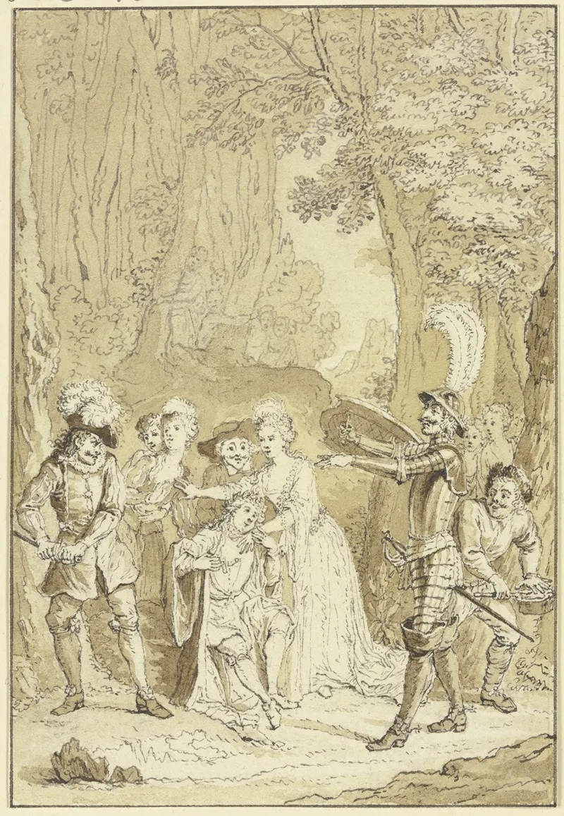 Don Quixote Beschutzt Basilio by Jacob Folkema - Canvas Print
