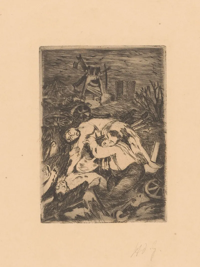 Doodgraver Op Een Slagveld by Henry de Groux - Canvas Print