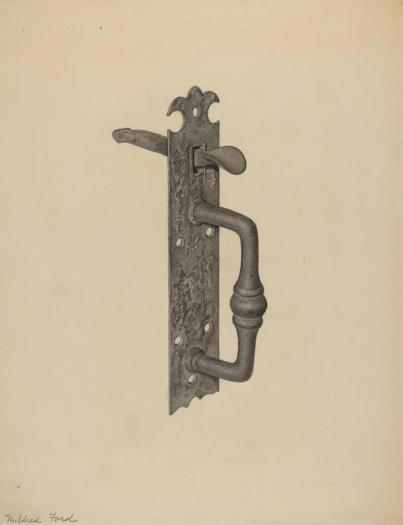 Door Handle With Thumb Press 4 by Mildred Ford - Canvas Print