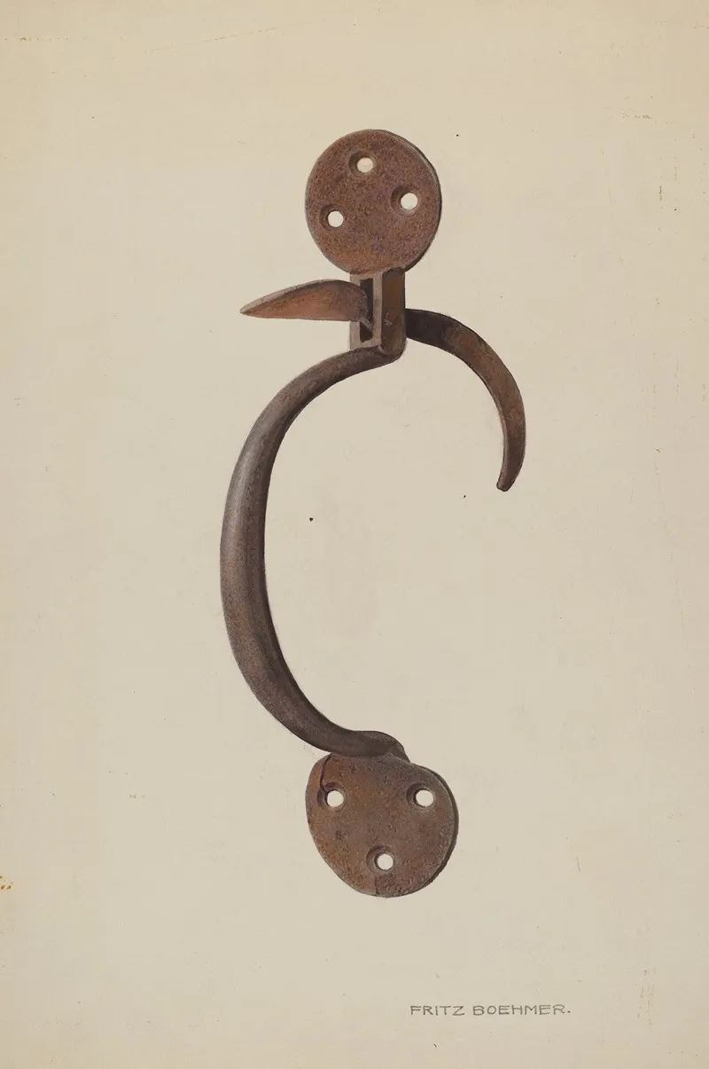 Door Latch 2 by Fritz Boehmer - Canvas Print