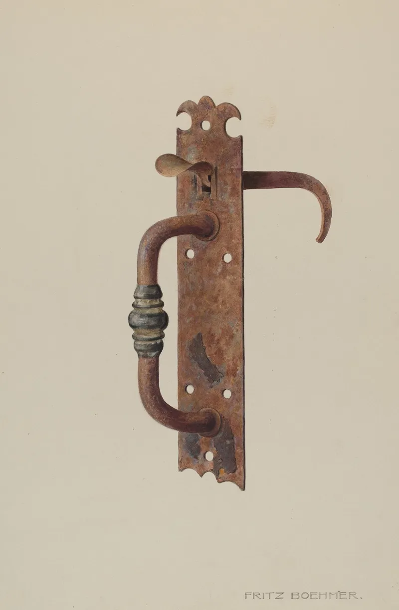 Door Latch 3 by Fritz Boehmer - Canvas Print