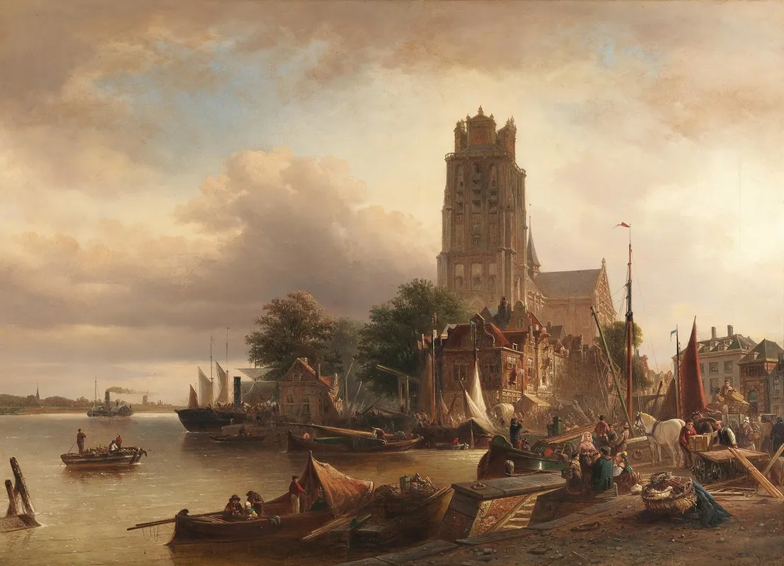 Dordrecht 4 by Elias Pieter van Bommel - Canvas Print