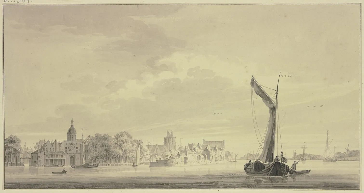 Dordrecht Te Rien Van Papendrecht by Paulus van Liender - Canvas Print