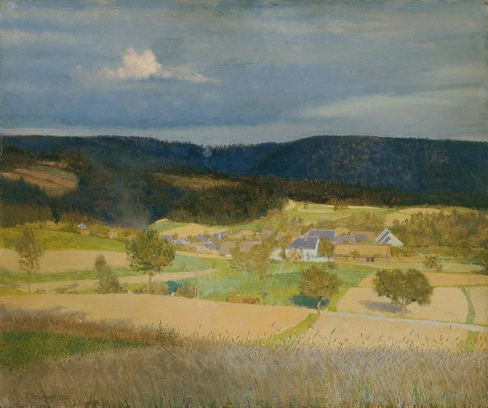 Dorf In Der Sonne by Emanuel Baschny - Canvas Print
