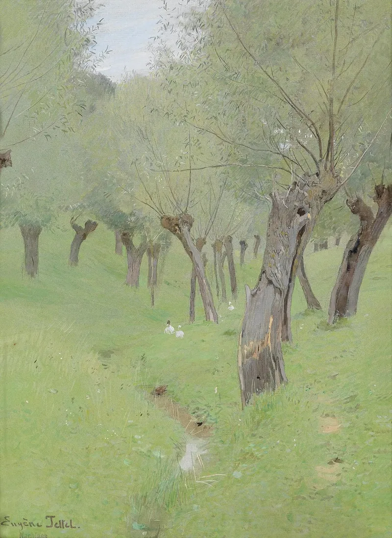 Dorfstrase Nach Dem Regen by Eugen Jettel - Canvas Print