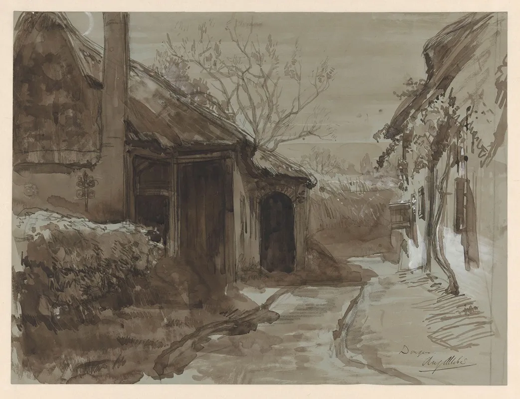 Dorpsgezicht Te Dongen by August Allebé - Canvas Print