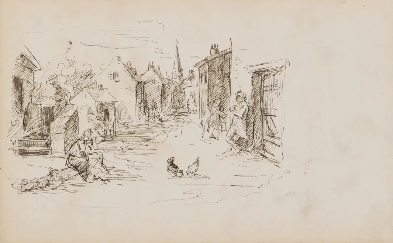 Dorpsstraat Met Figuren