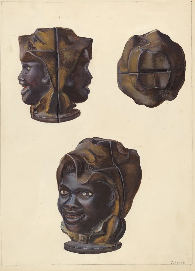 Double Faced Negro Head Bank by Clementine Fossek - Canvas Print