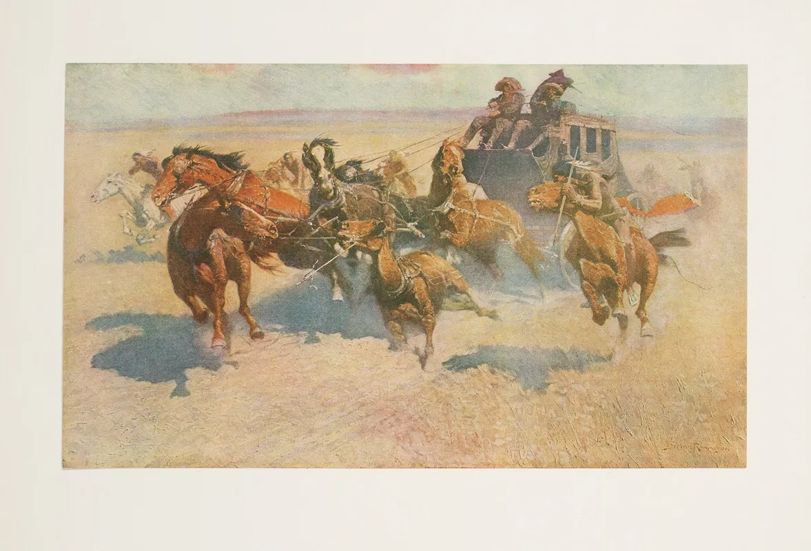 Downing The High Header by Frederic Remington - Canvas Print
